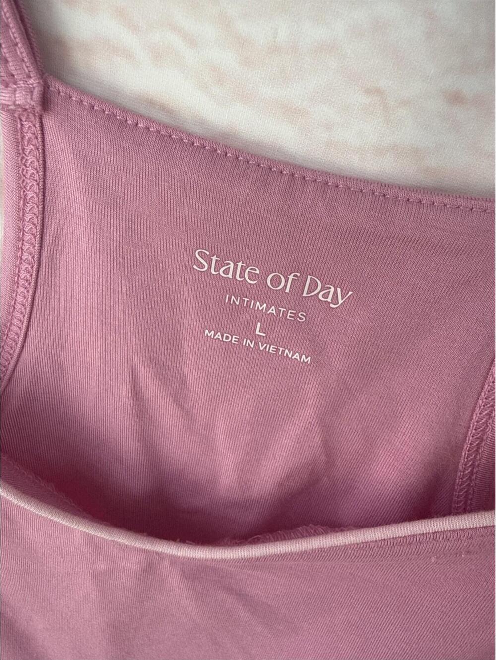 Pink State of the Day Macy's Pajama Set Tank Top Long Pant NWT Large L - Picture 2 of 6